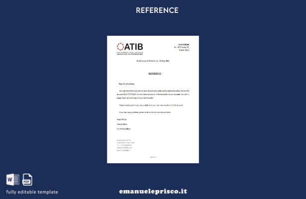 modello di riferimento per la chiusura della Libia Assaray Bank in stile verific